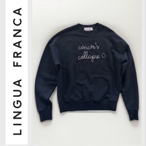 Lingua Franca RARE embroidered sweatshirt!  XS Cancer’s Collapse